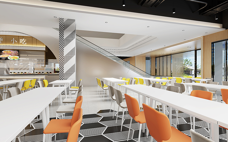 800平米学校食堂设计装修效果图