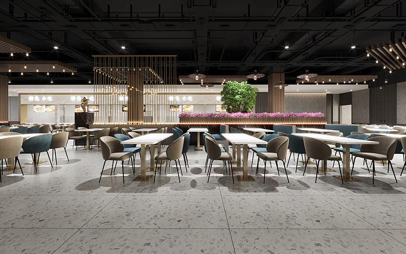 800平米学校食堂设计装修效果图