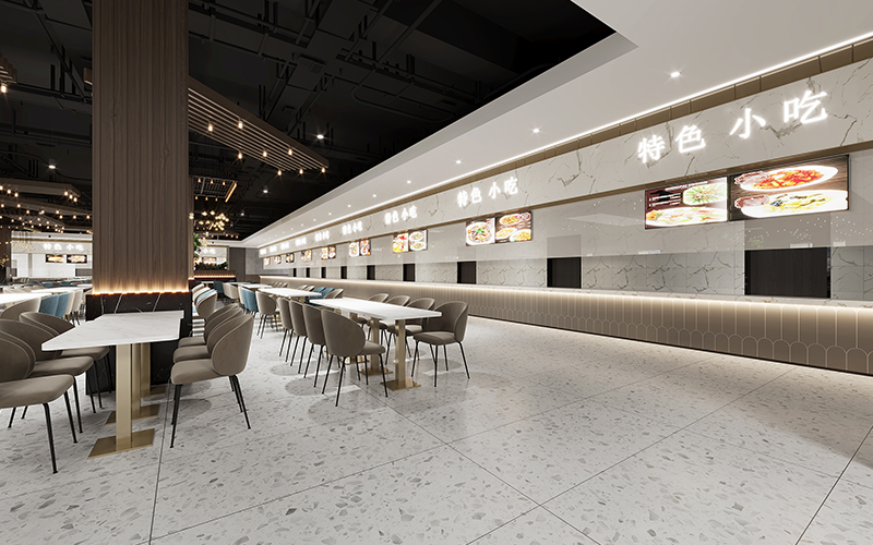 800平米学校食堂设计装修效果图