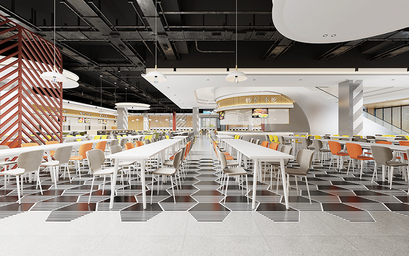 800平米学校食堂设计装修效果图
