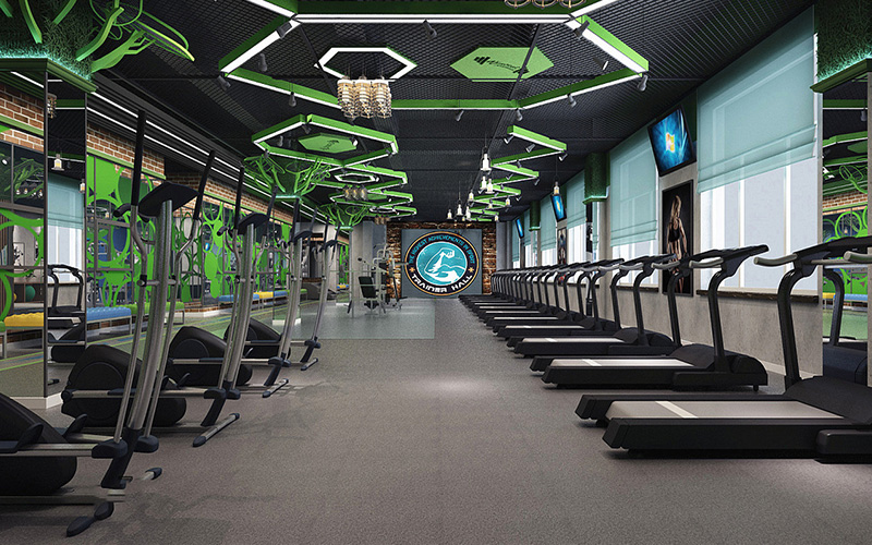 1500㎡健身俱乐部装修设计效果图