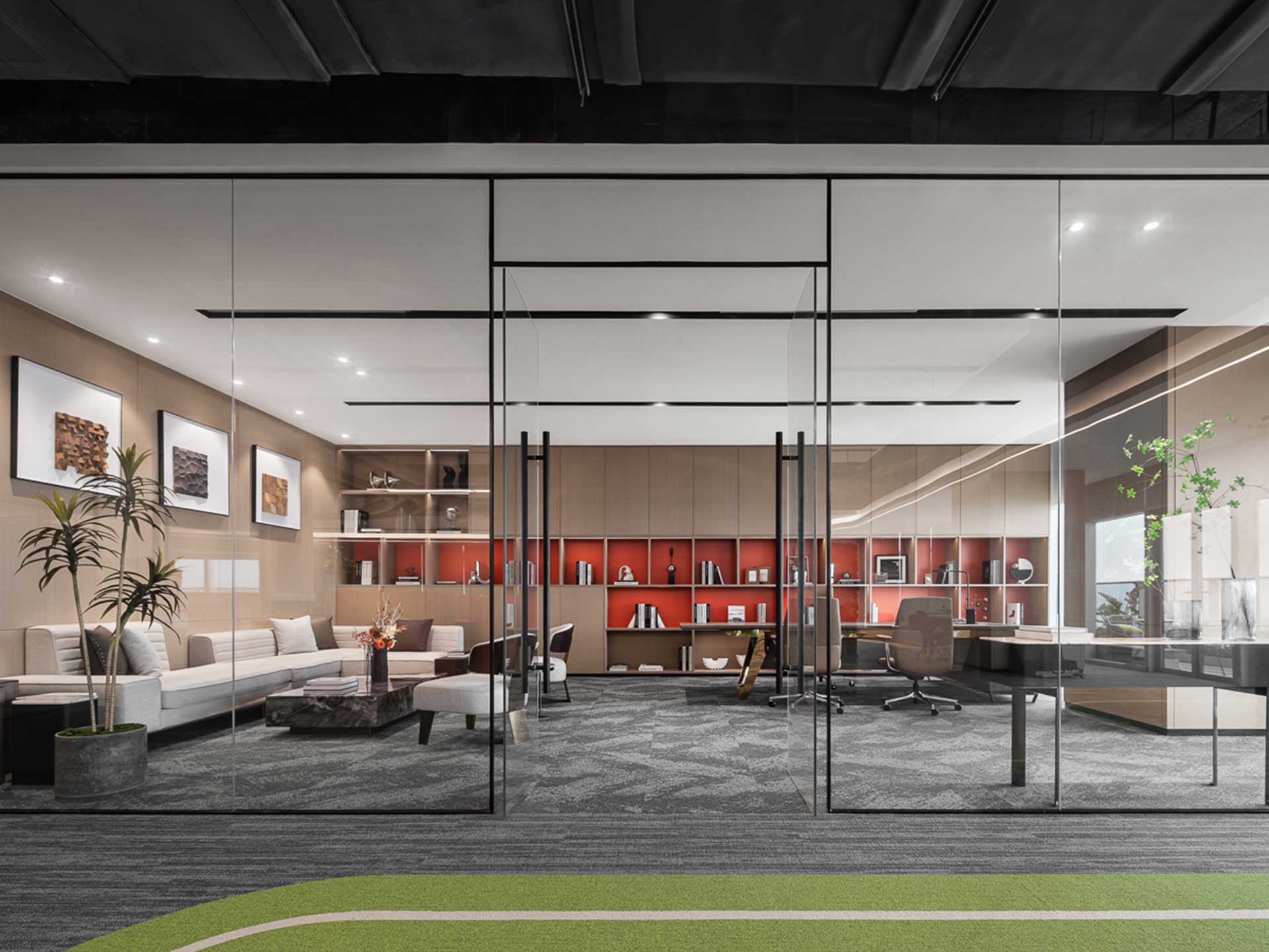 1050平米办公室设计装修效果图