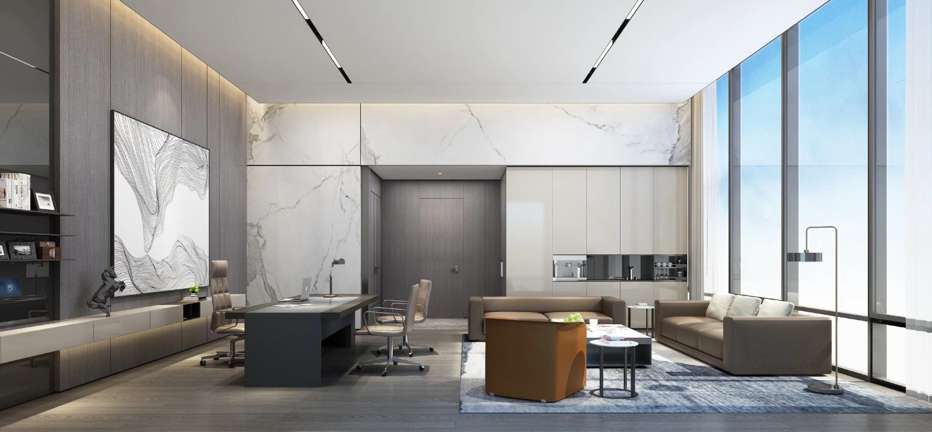 700平米极简办公室装修设计效果图