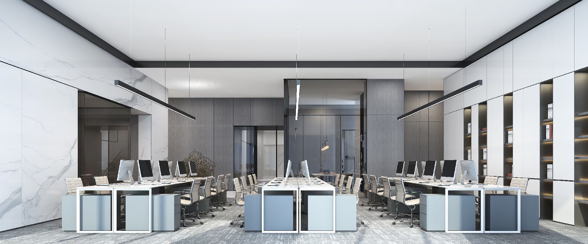 700平米极简办公室装修设计效果图