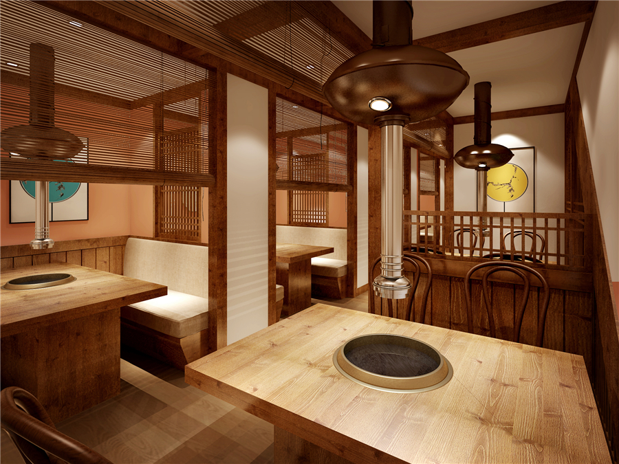 600平米韩式烤肉店设计装修效果图