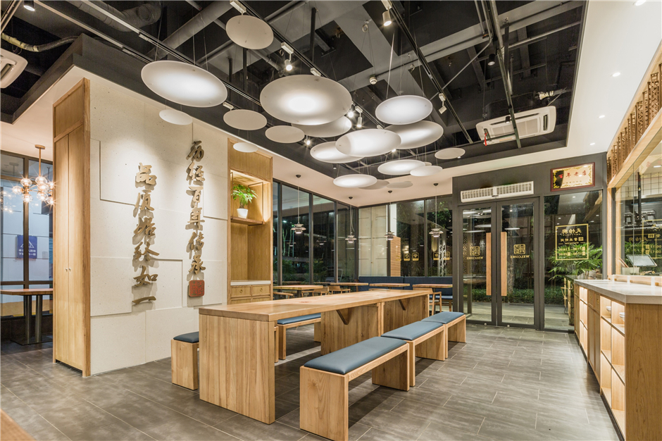 120平米新中式餐厅装修设计效果图