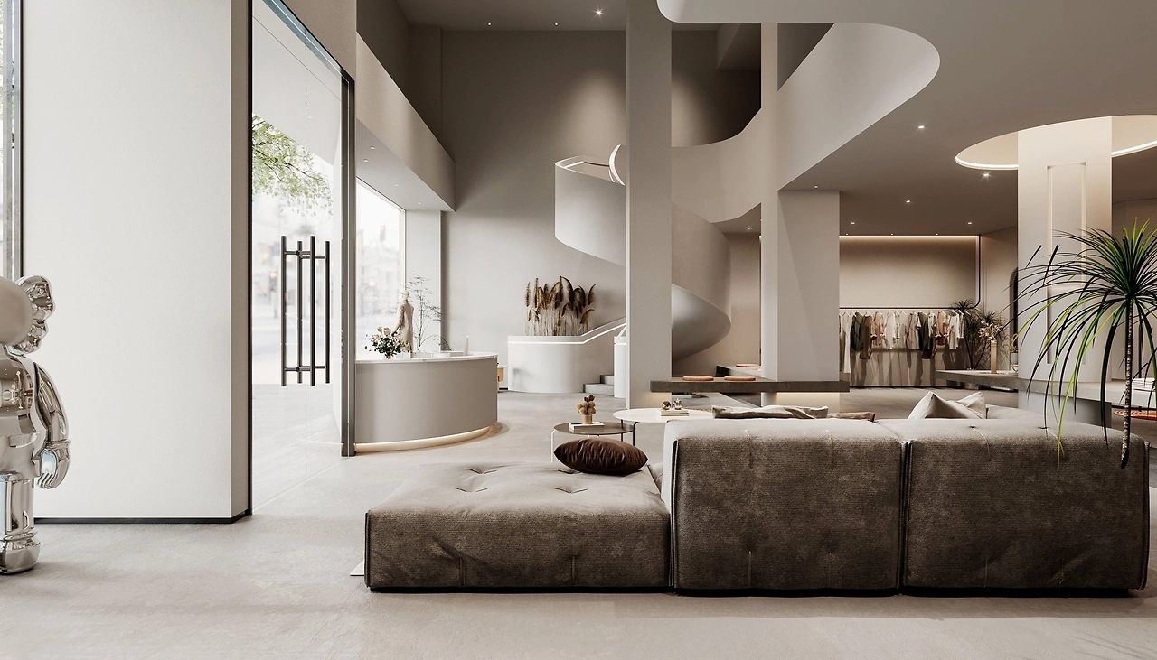 400平米侘寂风服装店装修设计效果图