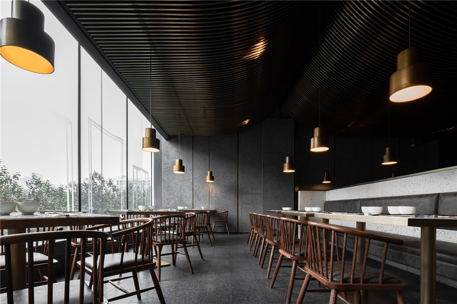 150平米新中式面馆装修设计效果图