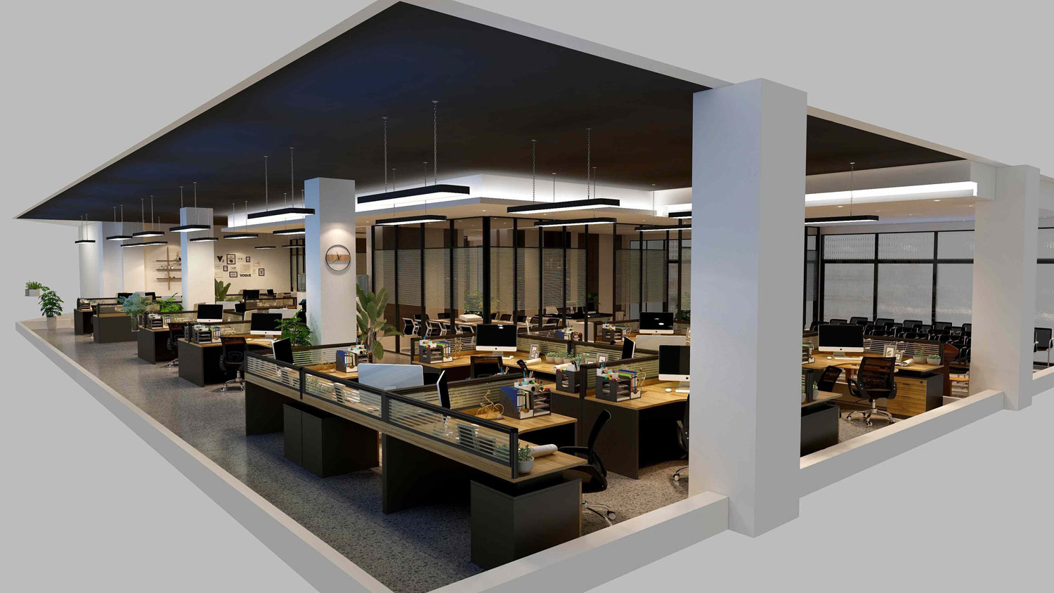 400平米研究院办公室设计效果图