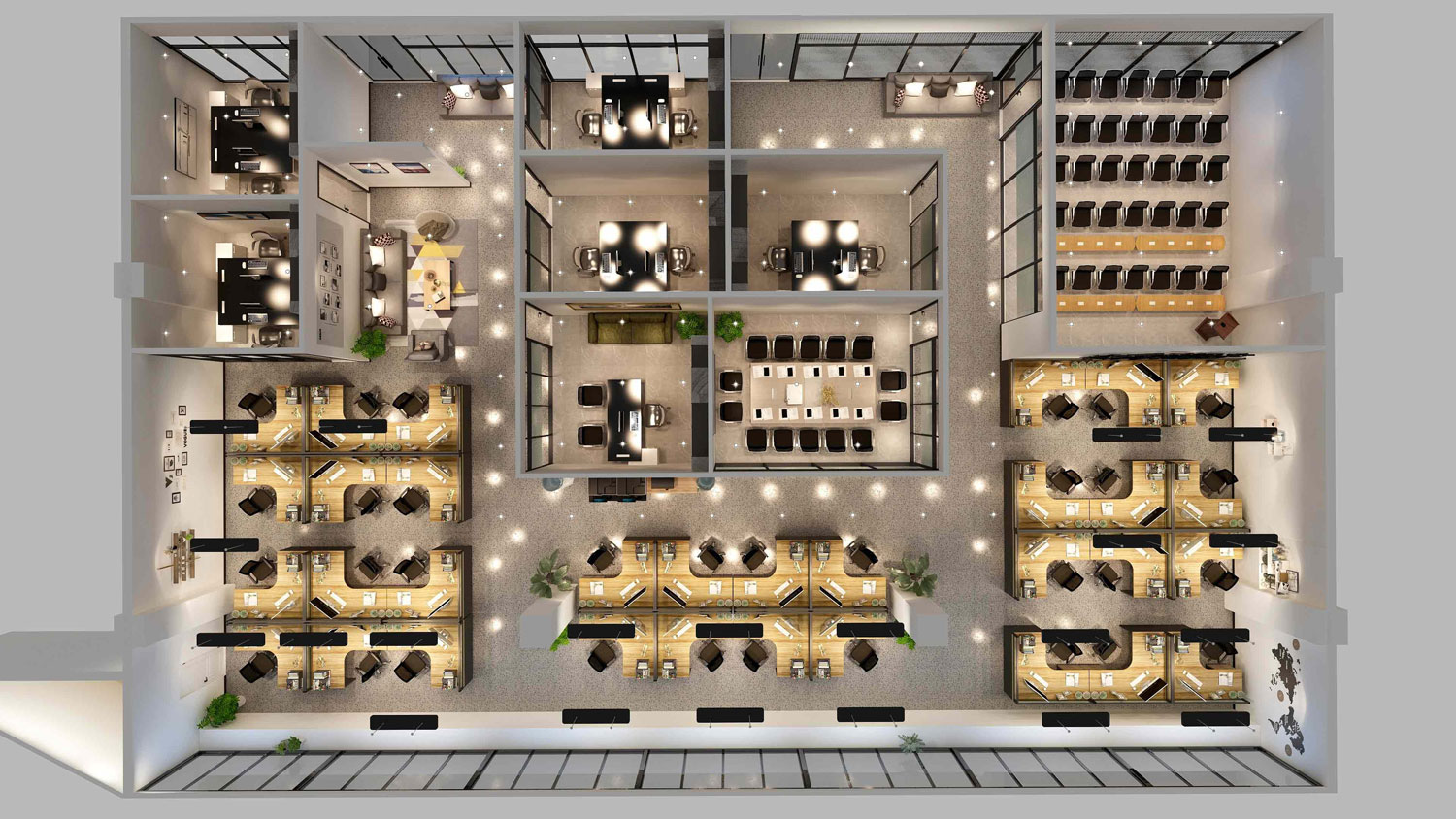 400平米研究院办公室设计效果图