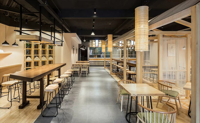 185平方特色面馆装修设计效果图