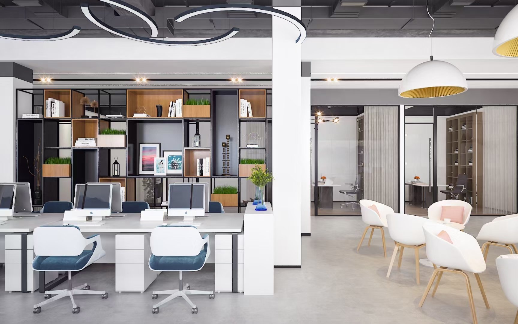 215平米工业风办公室装修效果图