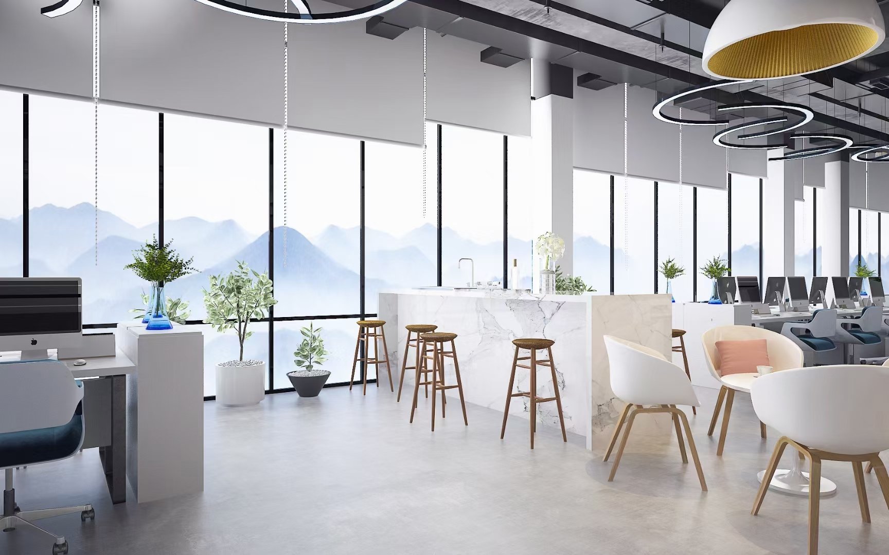 215平米工业风办公室装修效果图