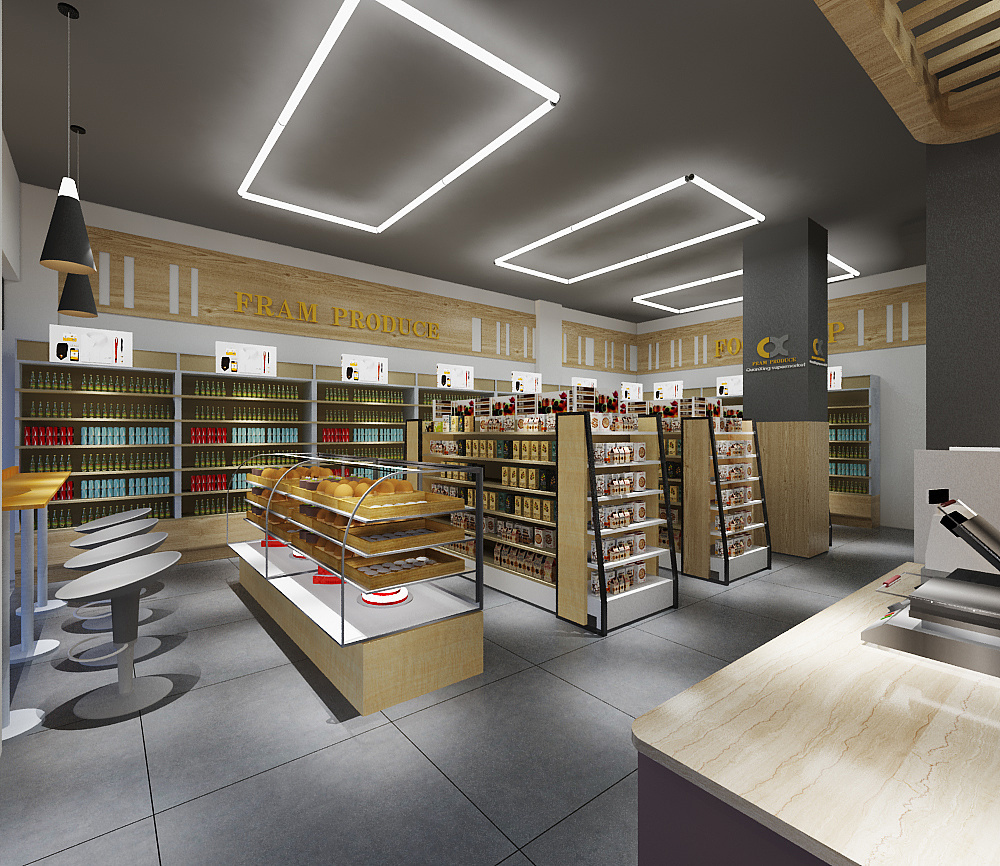 65平米临街门面超市装修效果图