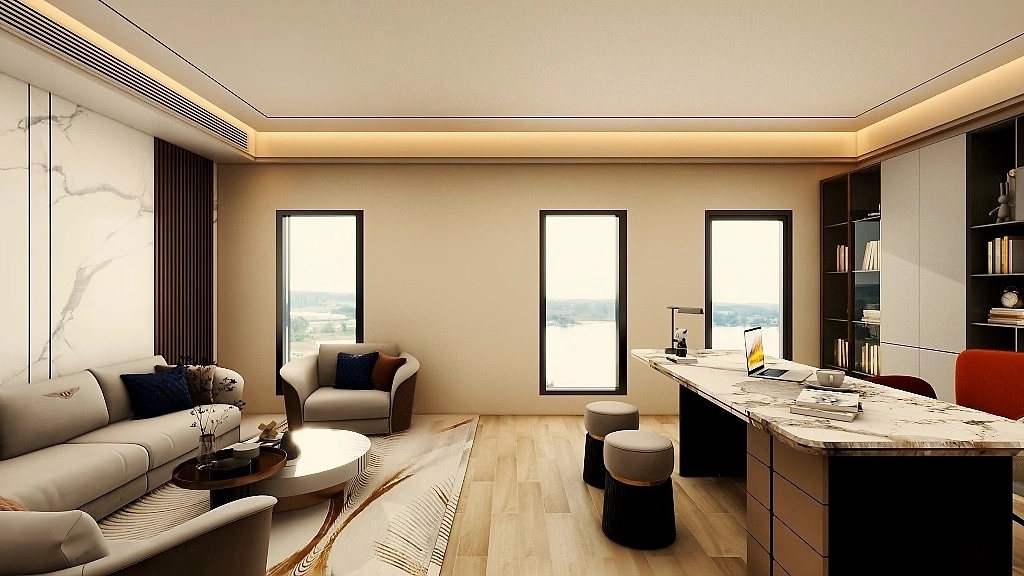 185平米公司办公室装修设计效果图