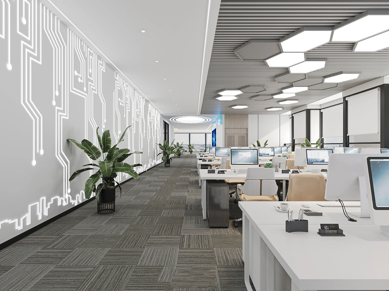 315平米科技公司办公室设计装修效果图