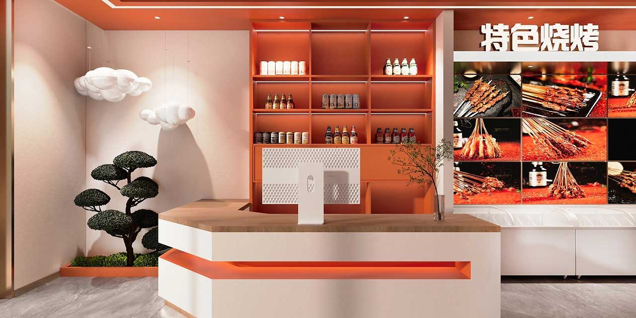 180平米烧烤家常菜馆装修设计效果图