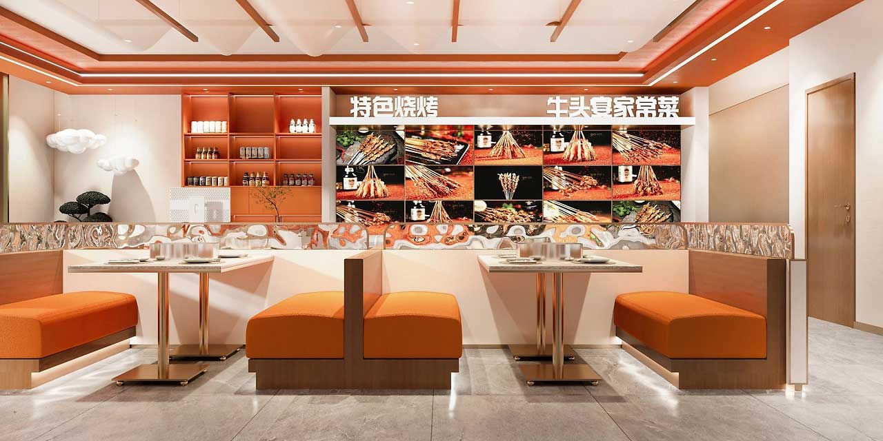 180平米烧烤家常菜馆装修设计效果图