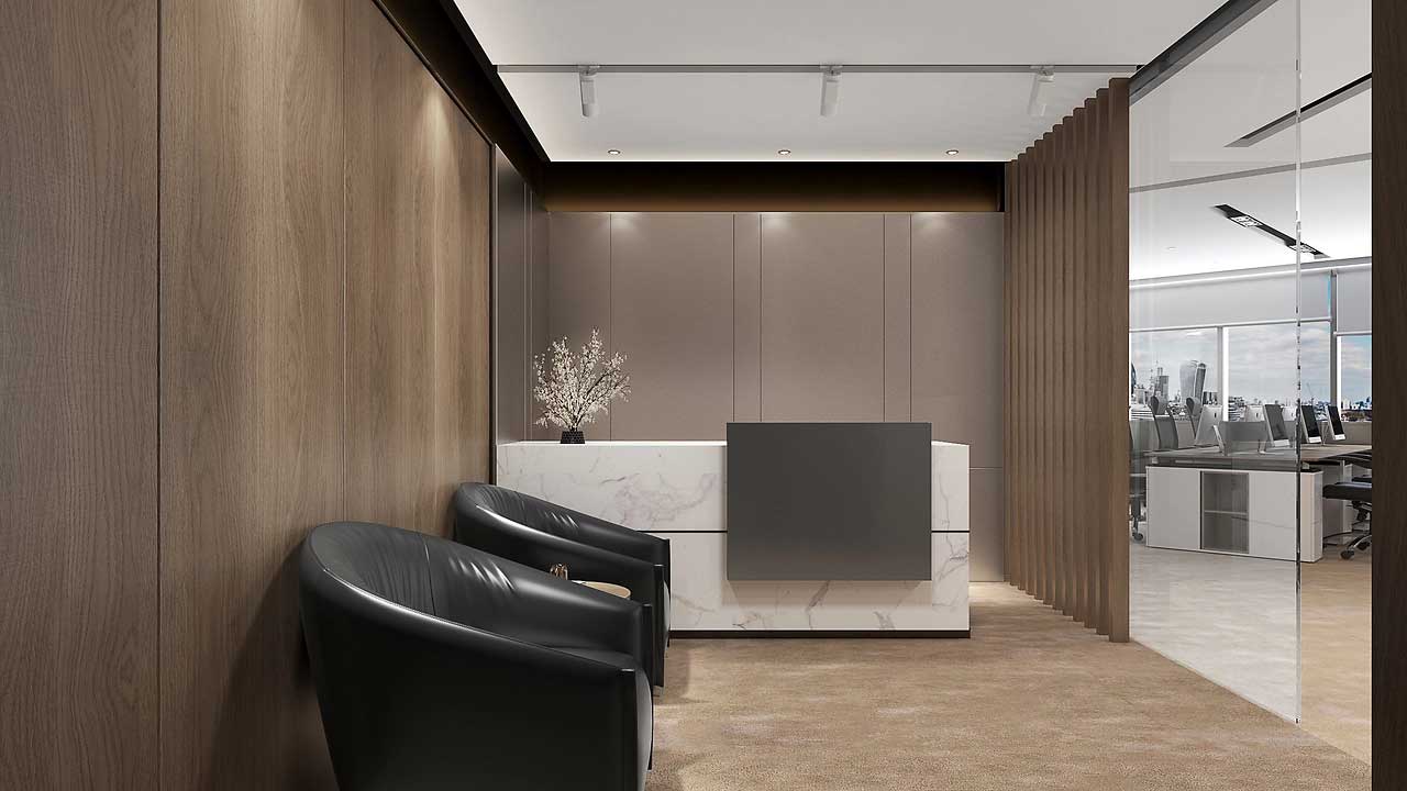 300平米商务风办公室设计效果图