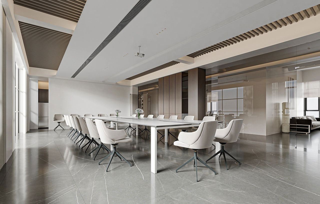 200平米新中式办公室装修设计效果图