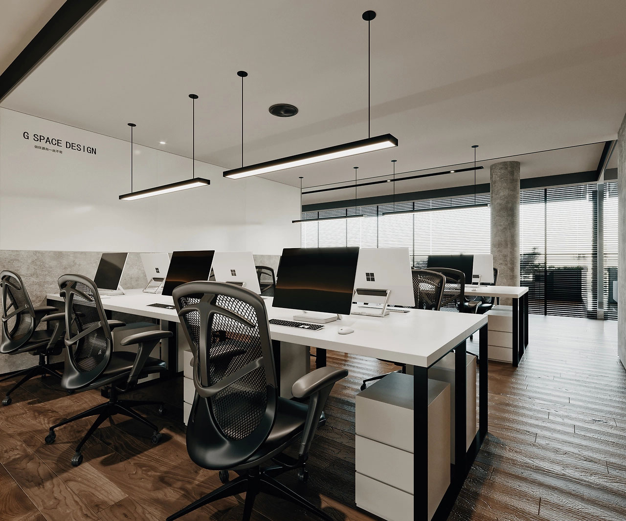 180平米郑州办公室设计装修效果图