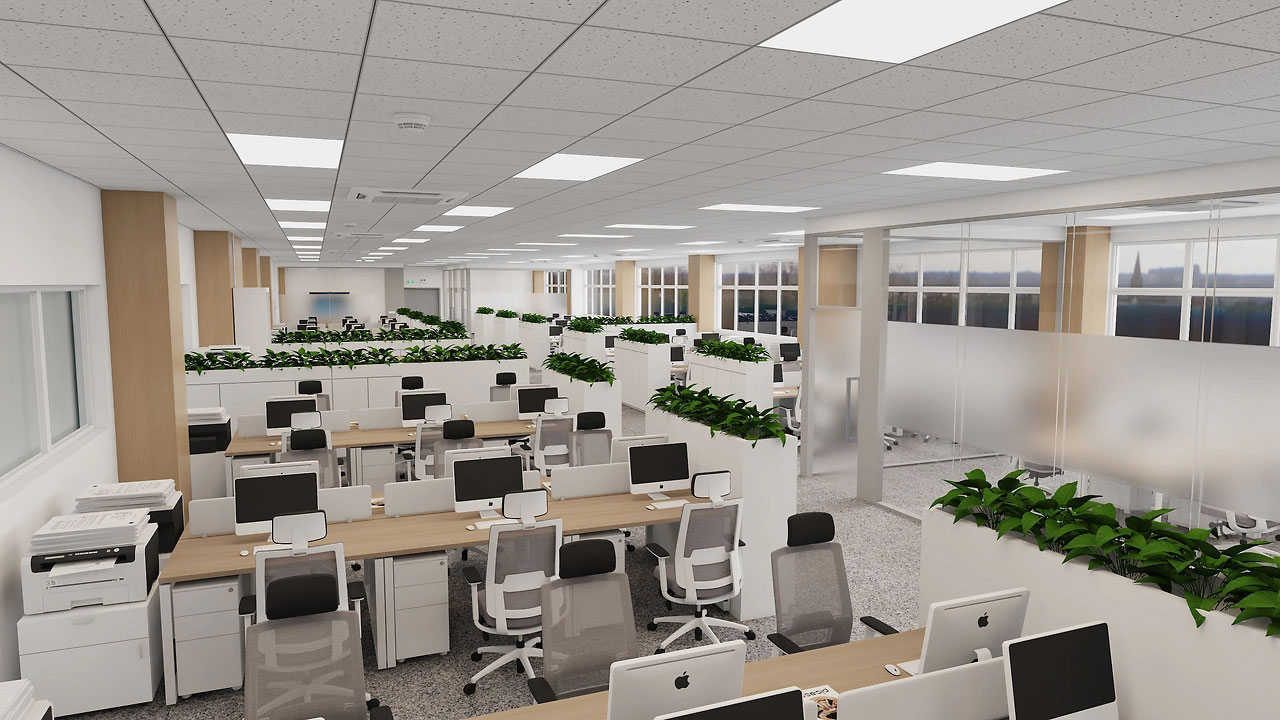 258平米新密办公室设计装修效果图鉴赏