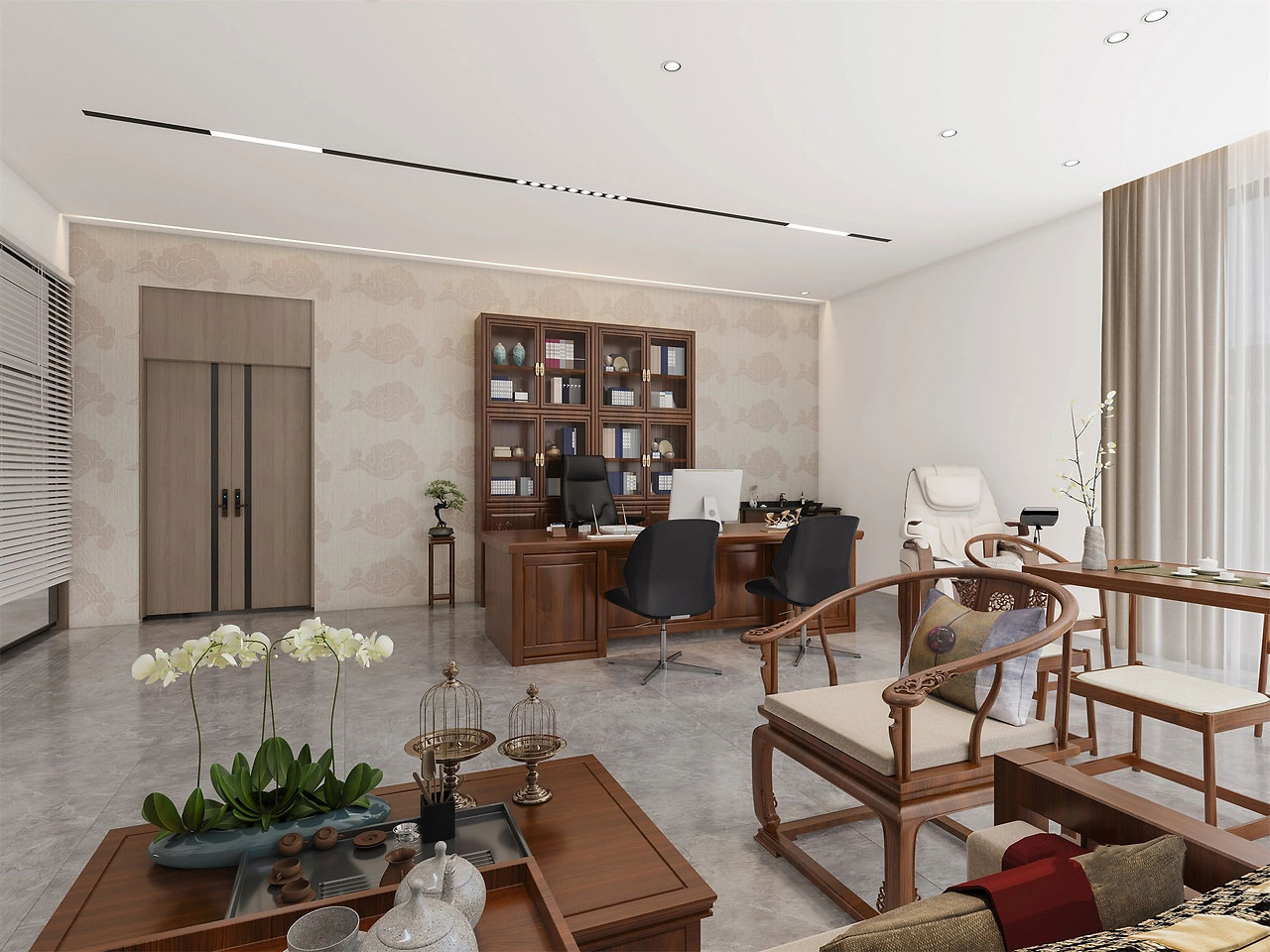 165平米简洁大气办公室装修设计效果图