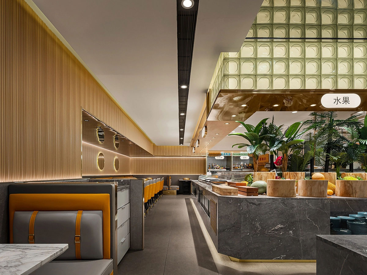 381平米郑州自助餐厅设计装修效果图