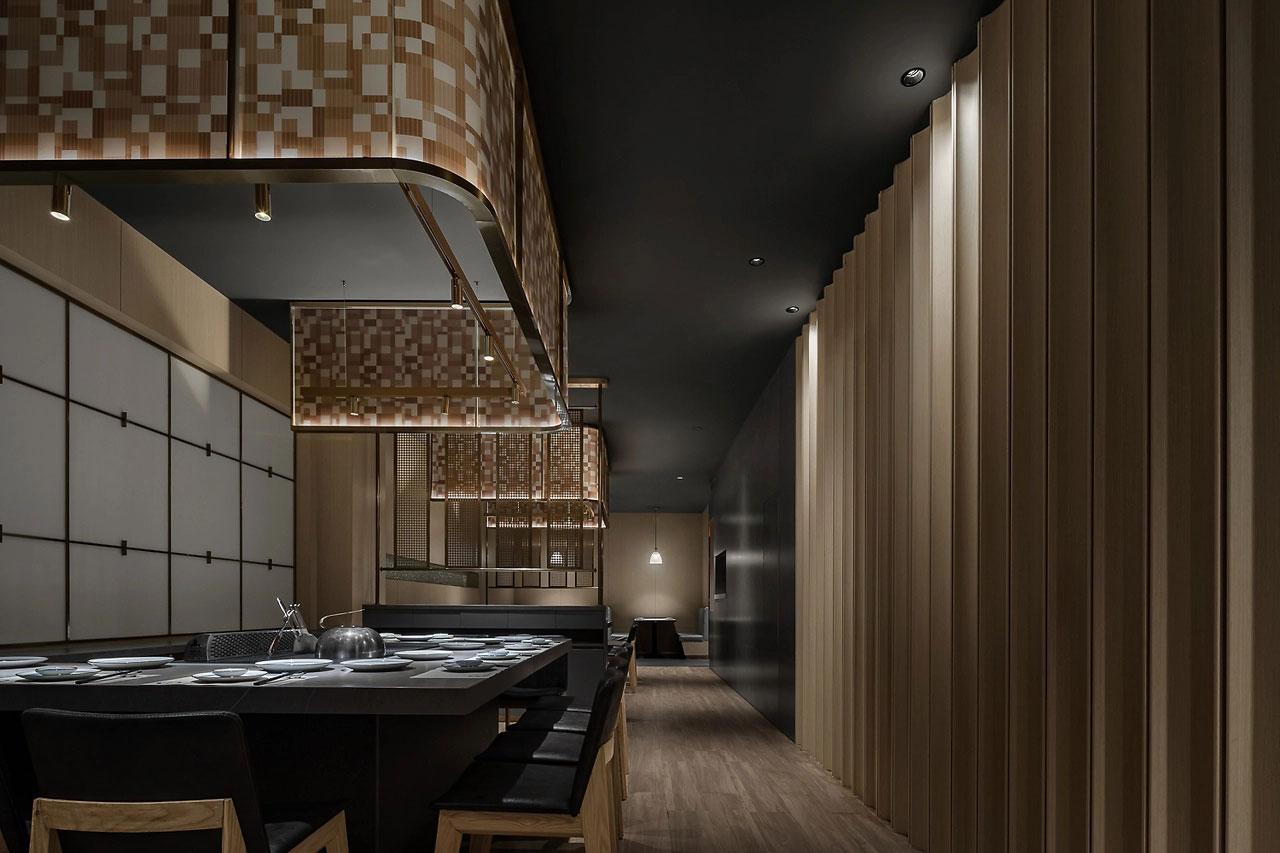 345平米大渔铁板烧自助餐厅二七店装修设计效果图