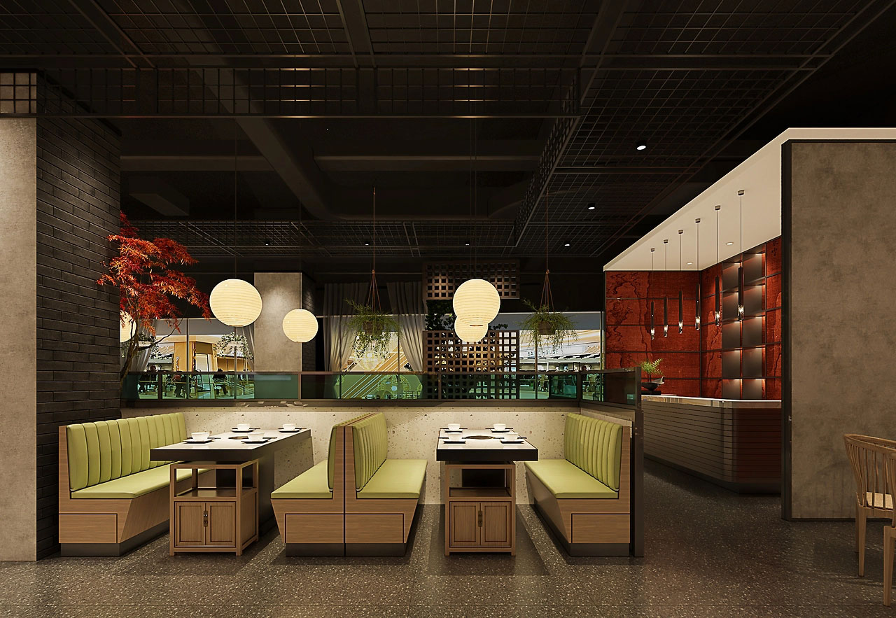 314平米新中式火锅店装修设计效果图