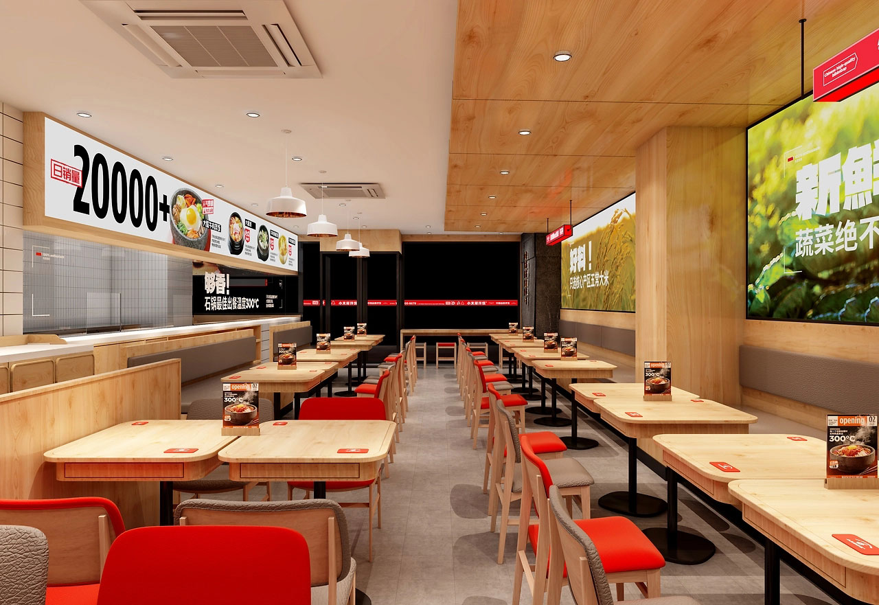 164平米郑州快餐店装修设计效果图