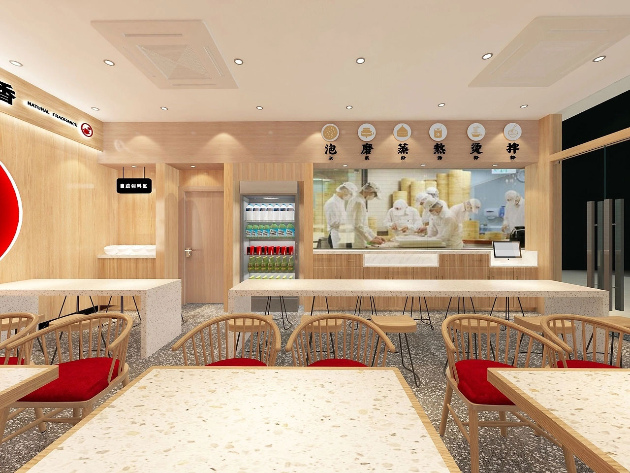 92平米郑州螺蛳粉店面装修设计效果图