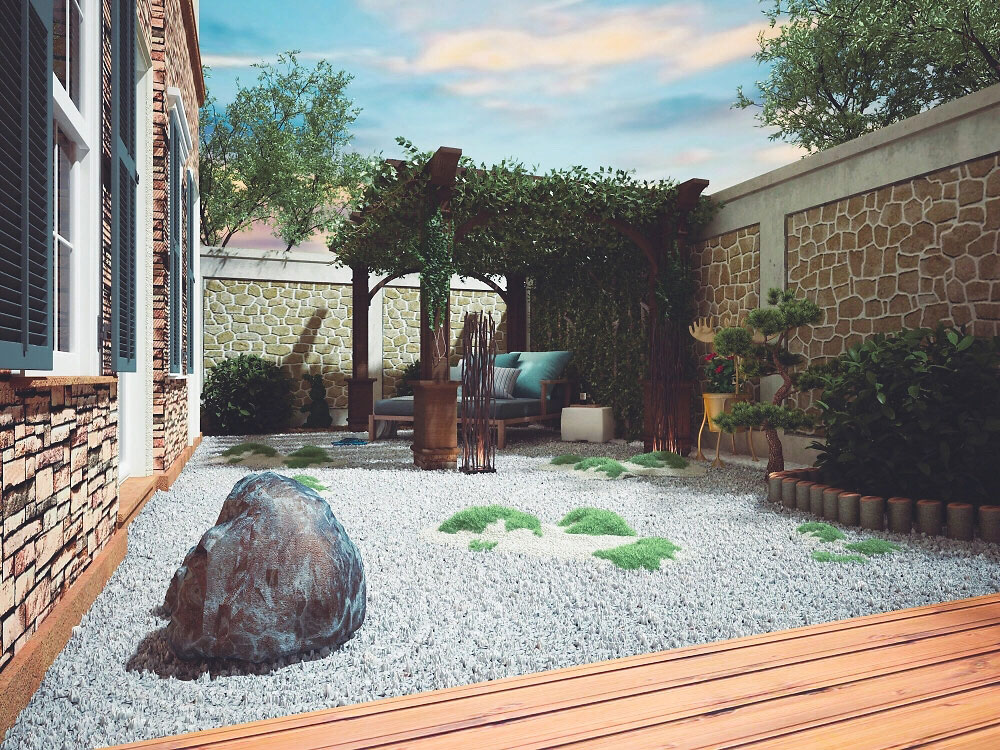 郑州别墅庭院设计效果图