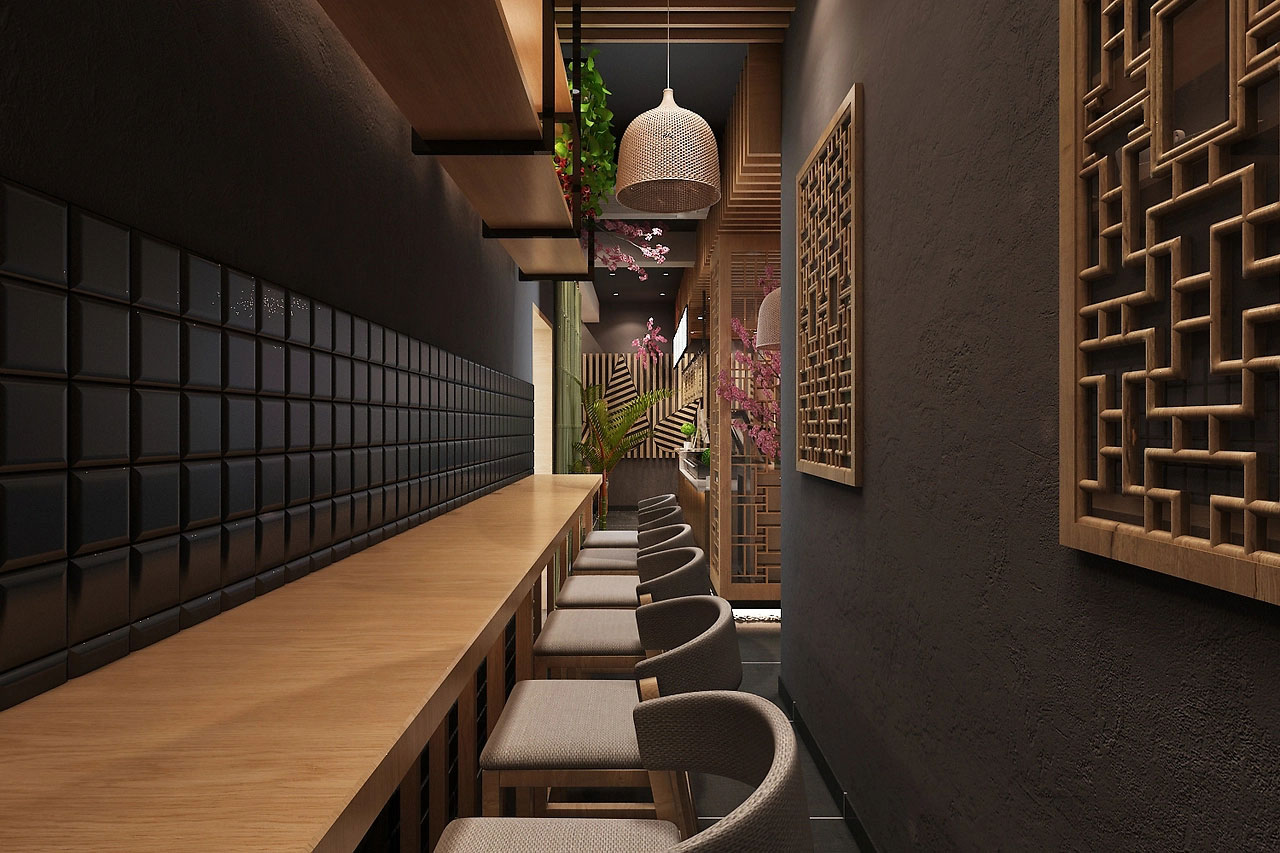 187平米中式餐馆装修设计效果图