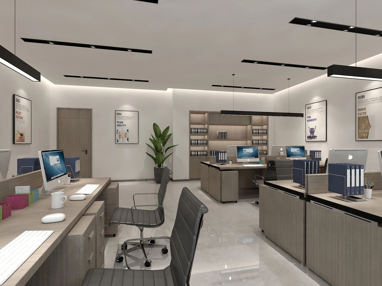 219平米建材科技办公室装修设计效果图