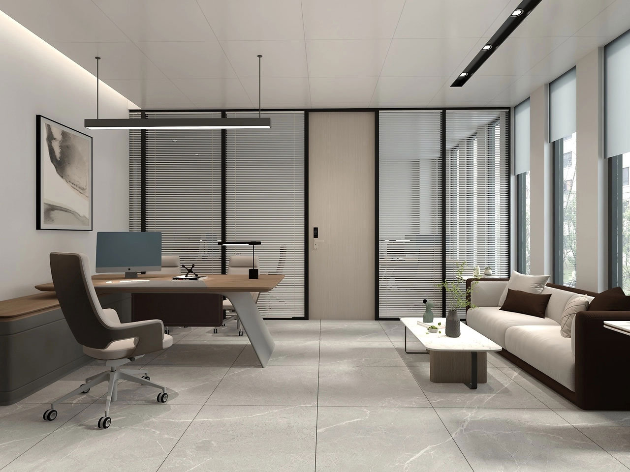 219平米建材科技办公室装修设计效果图