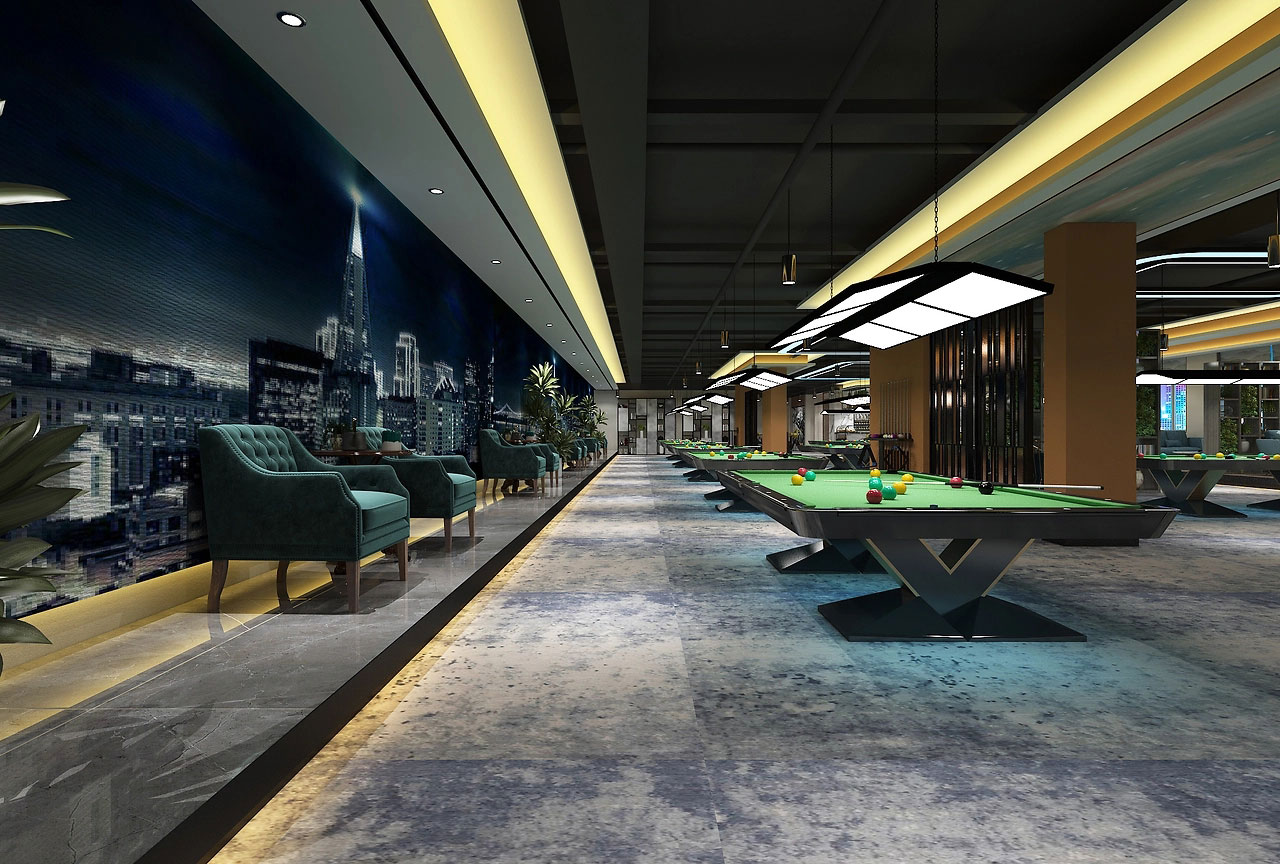 314平米郑州台球馆装修设计效果图
