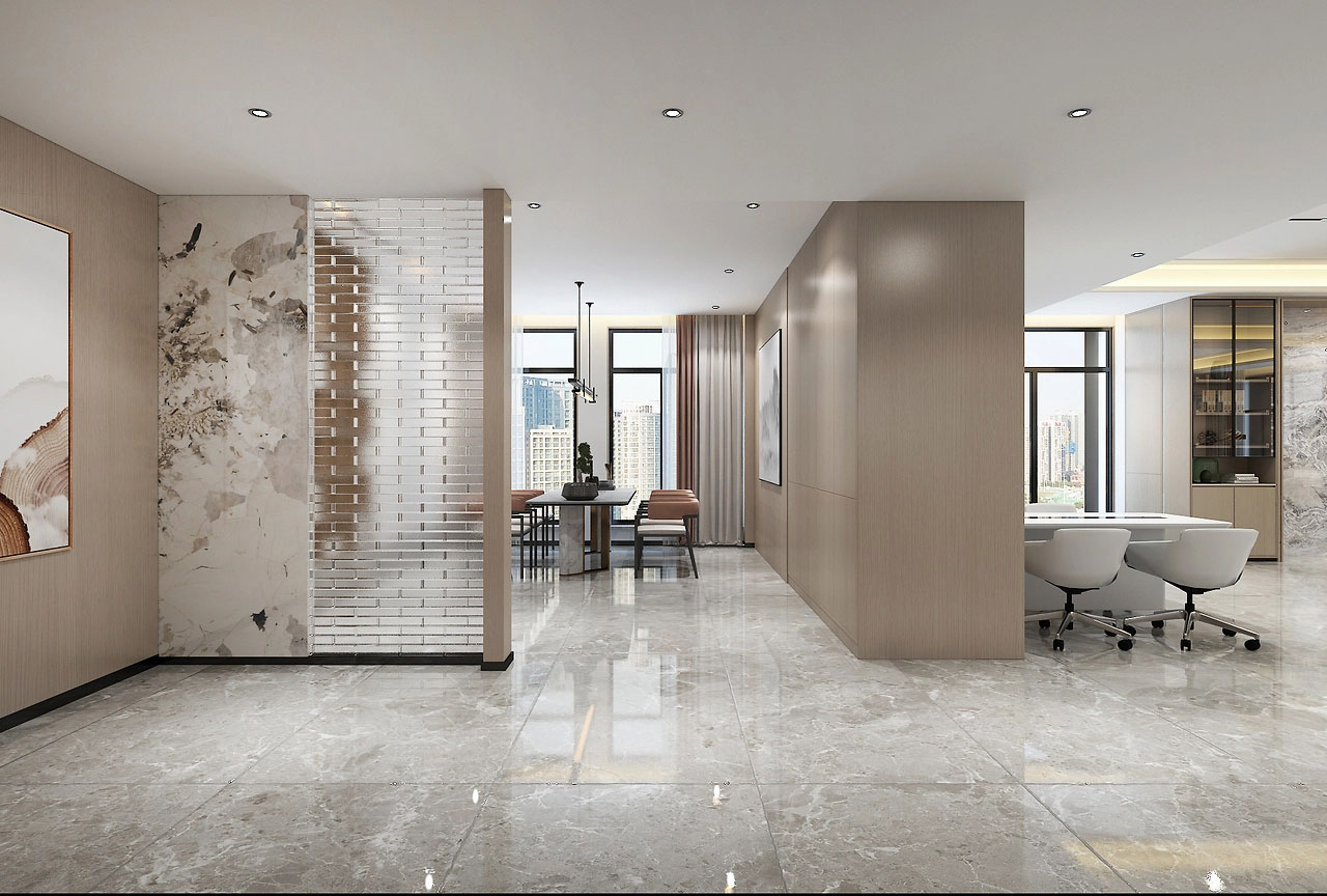 154平米董事长办公室装修设计效果图