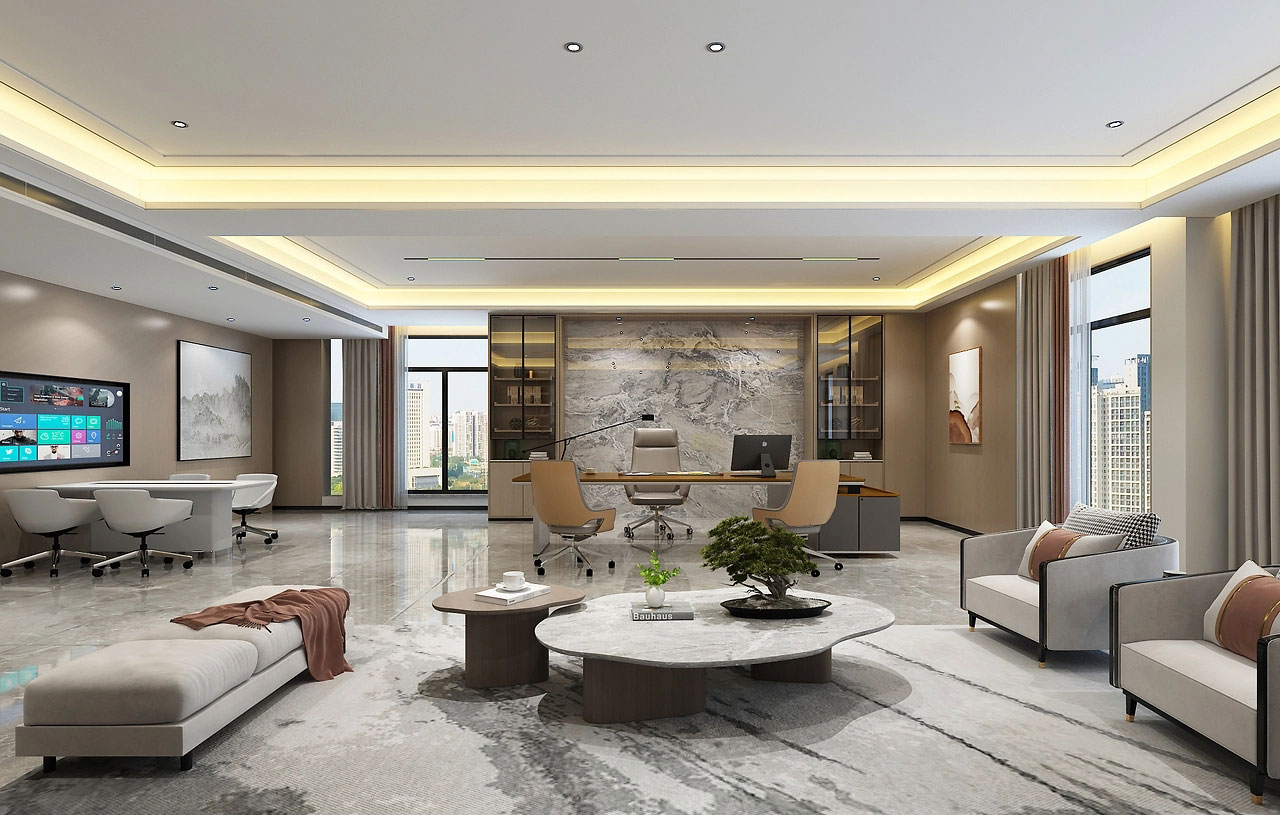 154平米董事长办公室装修设计效果图