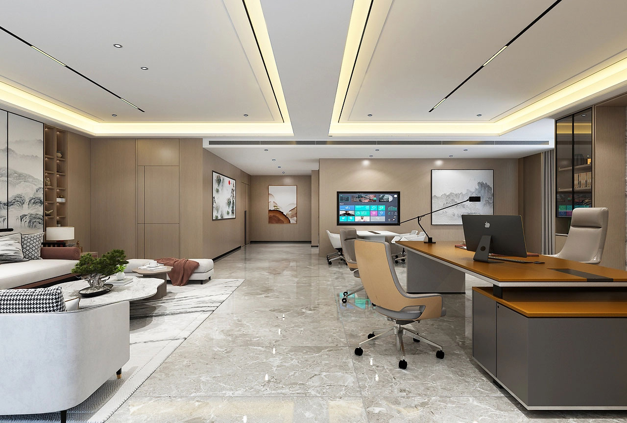 154平米董事长办公室装修设计效果图