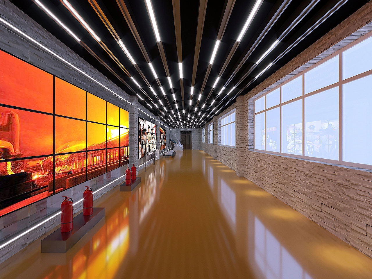 384平米消防科普展厅装修设计效果图