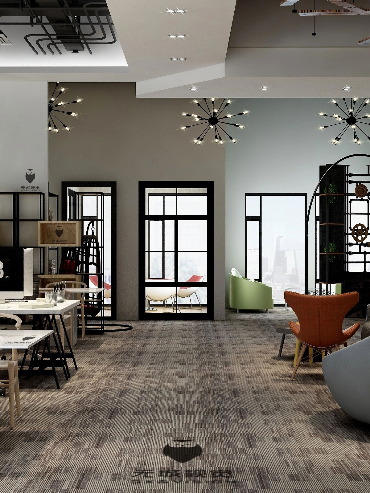 204平米郑州办公室装修设计效果图