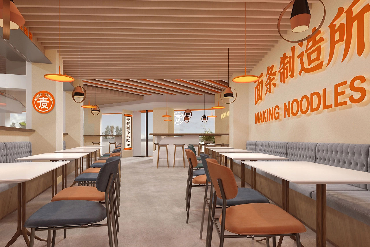 165平米郑州面馆装修设计效果图