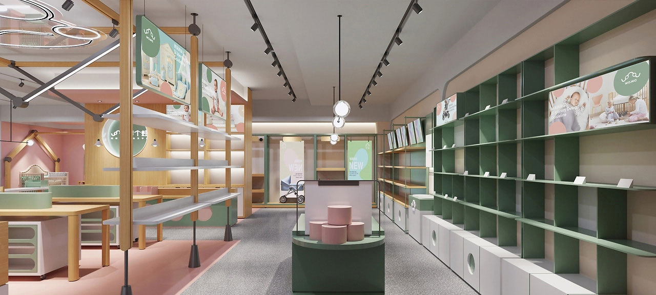 185平米郑州母婴店设计装修效果图