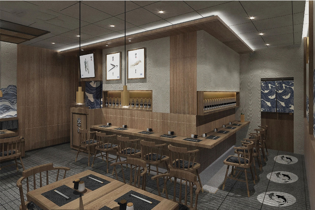 148平米郑州鱼火锅店面装修设计效果图