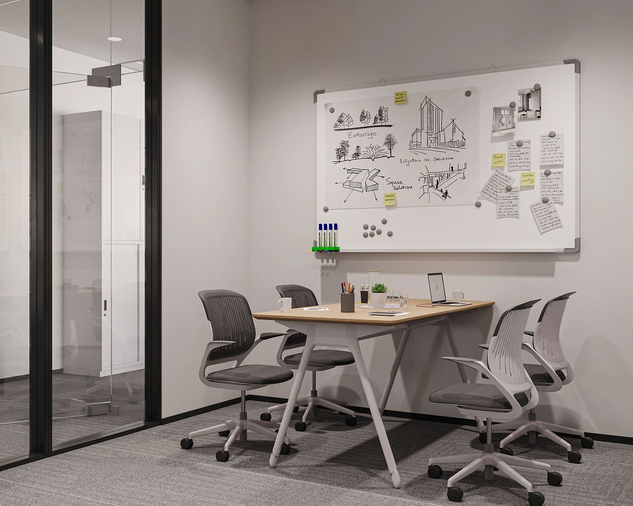 180平米办公室设计装修效果图