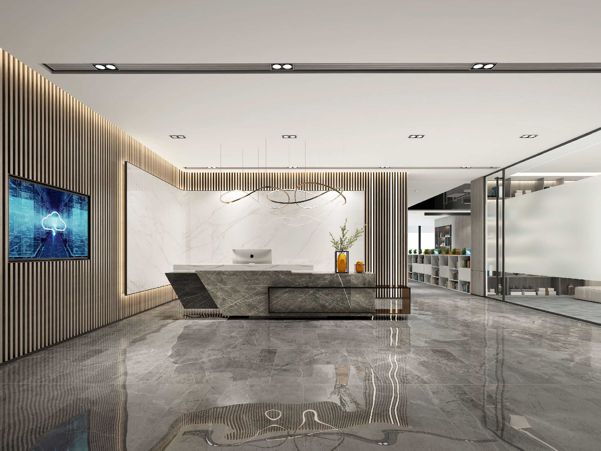 465平米科技公司办公室装修效果图