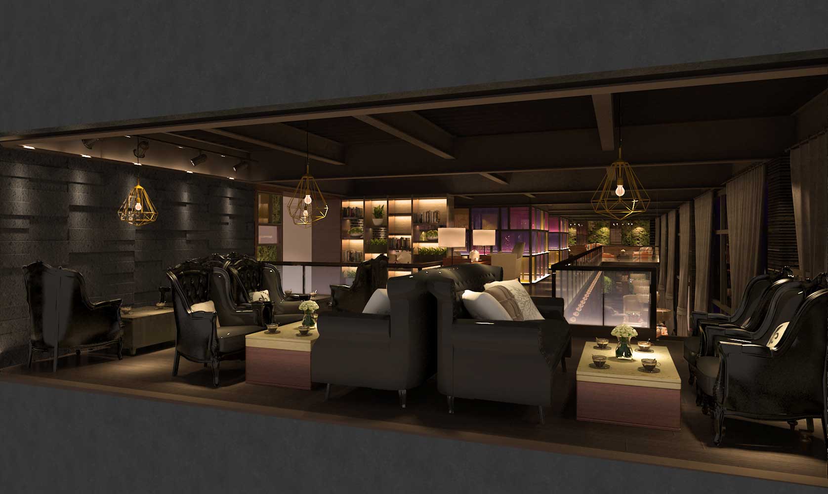 300平米郑州咖啡馆装修设计效果图