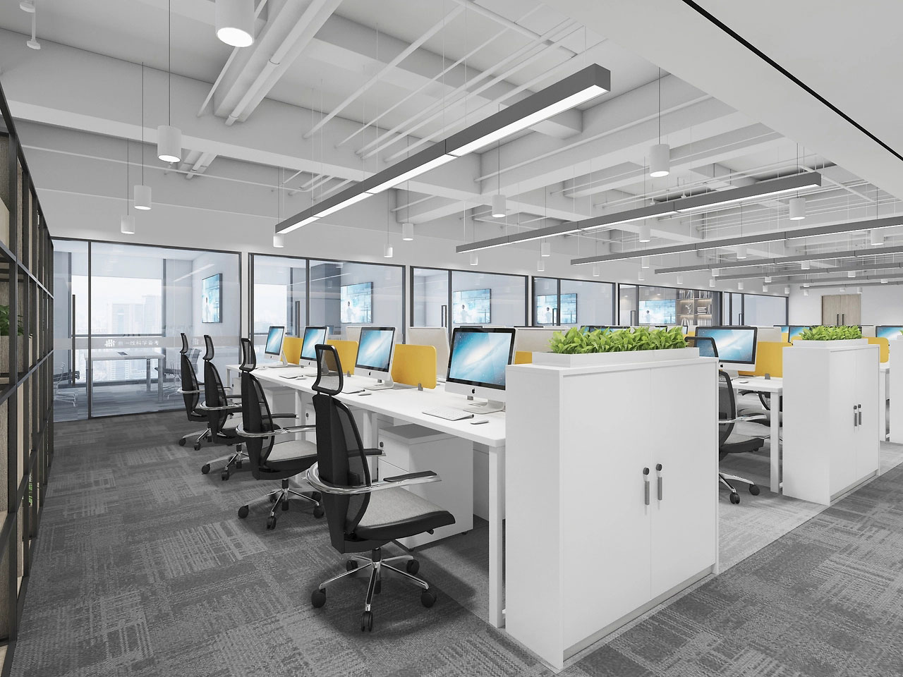370平米郑州办公室装修施工效果图
