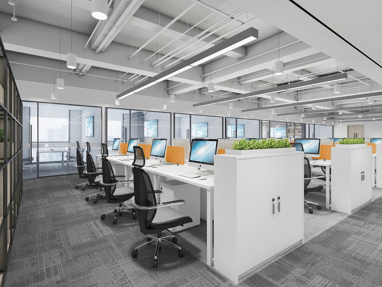370平米郑州办公室装修施工效果图